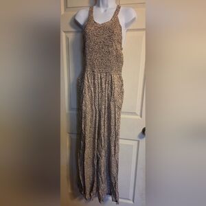 Jessica Simpson Sleeveless Beige Animal-Print Maxi Dress Large NWT